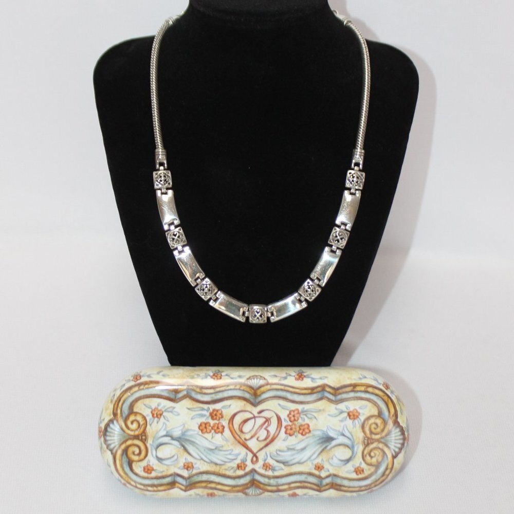 Brighton Heavy Silver Toned Link Necklace ETC6090